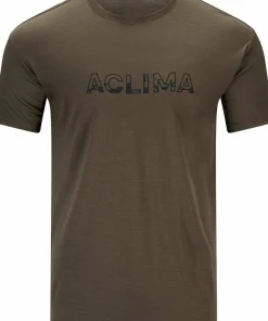 Best Aclima Men's LightWool 140 Classic Tee Logo Tarmac