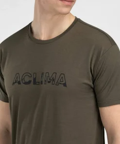Best Aclima Men's LightWool 140 Classic Tee Logo Tarmac