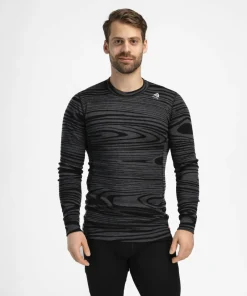 New Aclima Men's WarmWool Crew Neck Black Motion