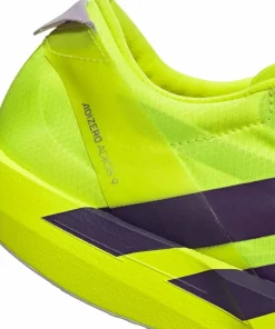 New Adidas Men's Adizero Adios 9 Solar Yellow / Aurora Plum / Powder Plum