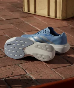 New Adidas Women's Adizero Evo SL Glow Blue / Silver met. / Cloud White