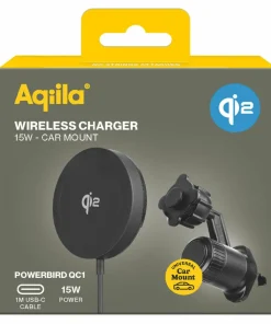 Aqiila Qi2 Wireless Charger With Carmount Black