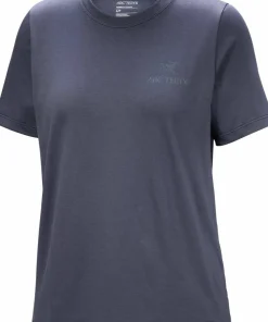 New Arc'teryx Women's Kragg Sl Cotton Emblem Crew Shortsleeve Dark Stratus Dk Stratus