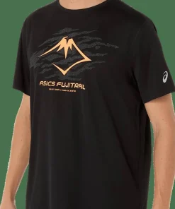 Hot Asics Men's Fujitrail Logo Short Sleeve Top Performance Black