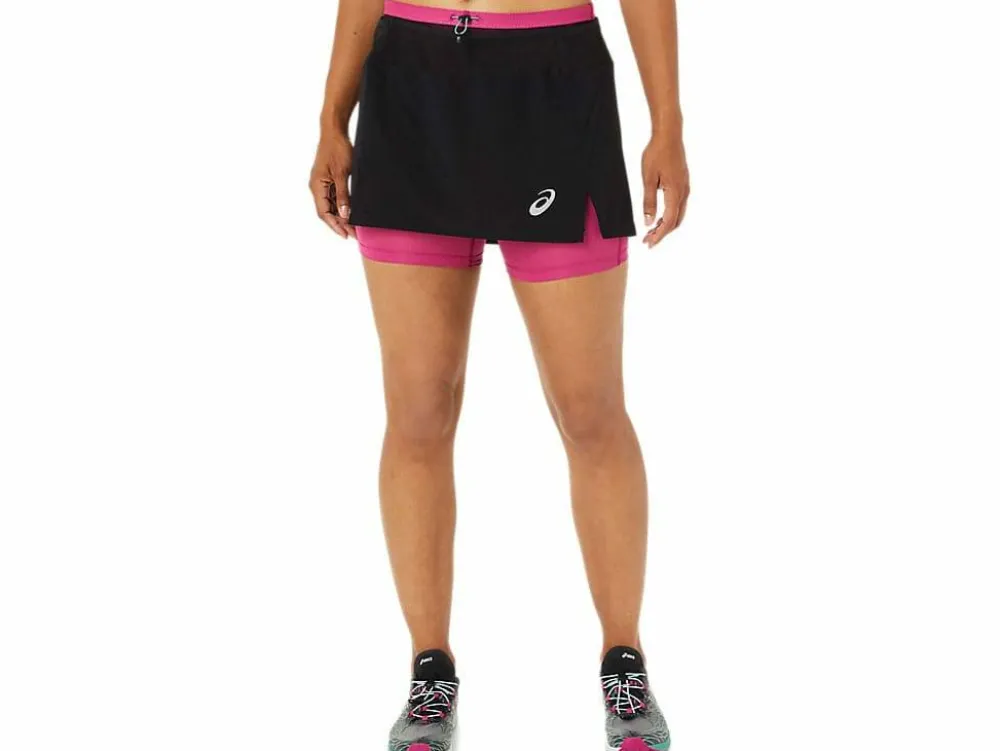 Best Asics Women's Fujitrail Skort PERFORMANCE BLACK/FUCHSIA RED