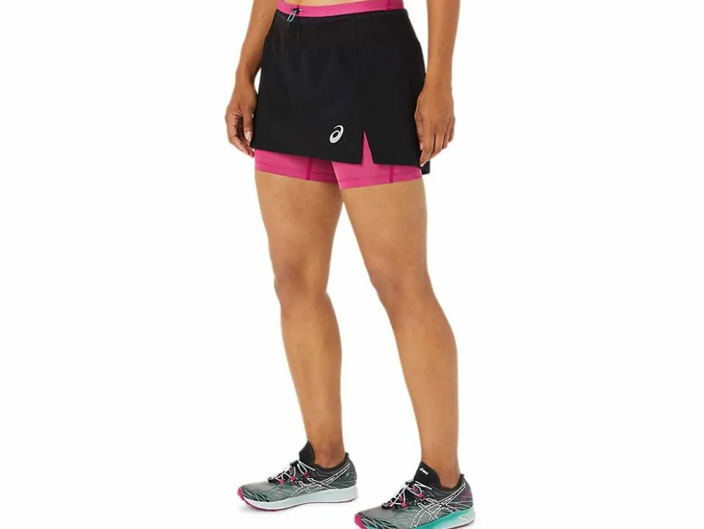 Best Asics Women's Fujitrail Skort PERFORMANCE BLACK/FUCHSIA RED
