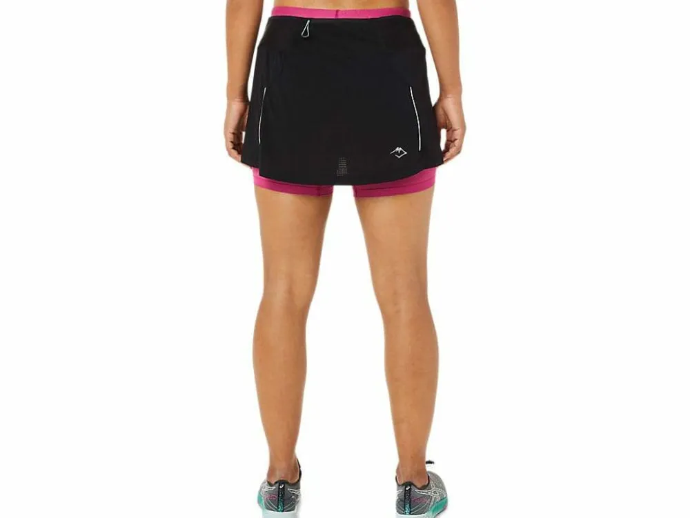 Best Asics Women's Fujitrail Skort PERFORMANCE BLACK/FUCHSIA RED