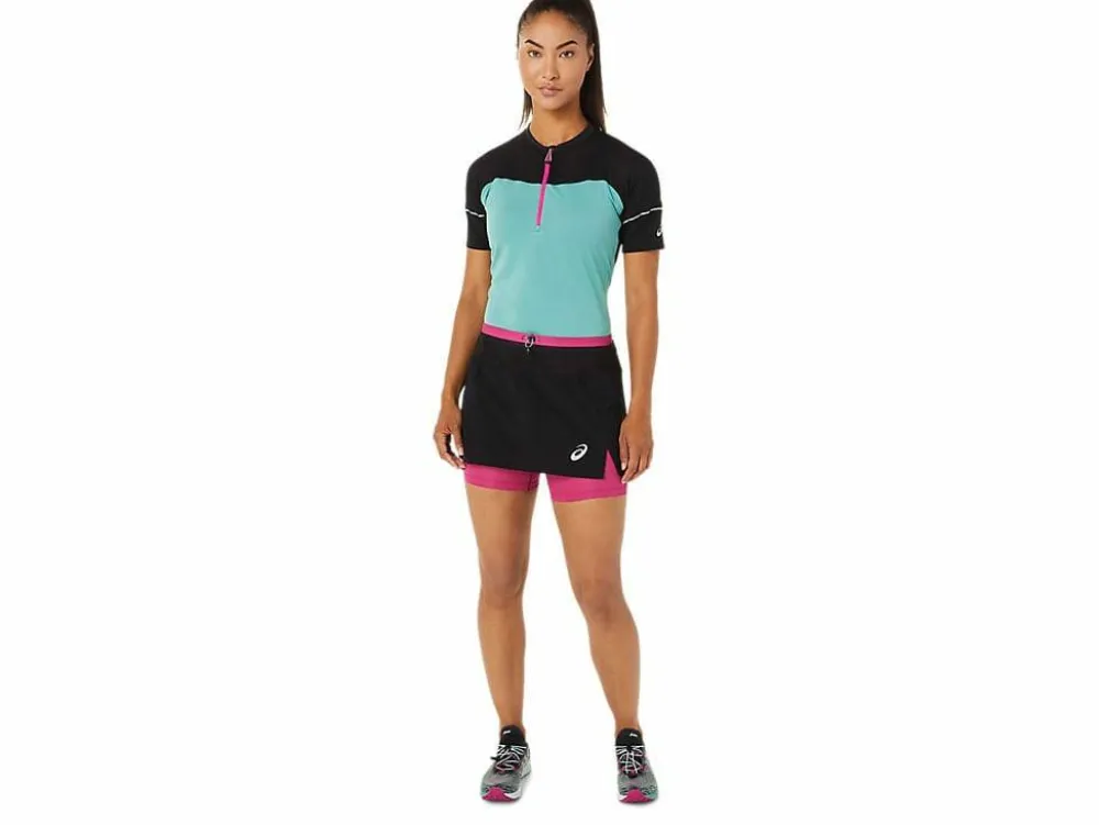 Best Asics Women's Fujitrail Skort PERFORMANCE BLACK/FUCHSIA RED