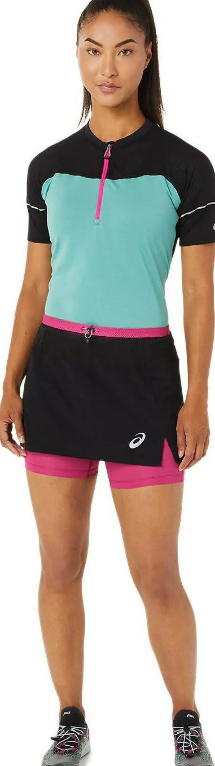 Best Asics Women's Fujitrail Skort PERFORMANCE BLACK/FUCHSIA RED