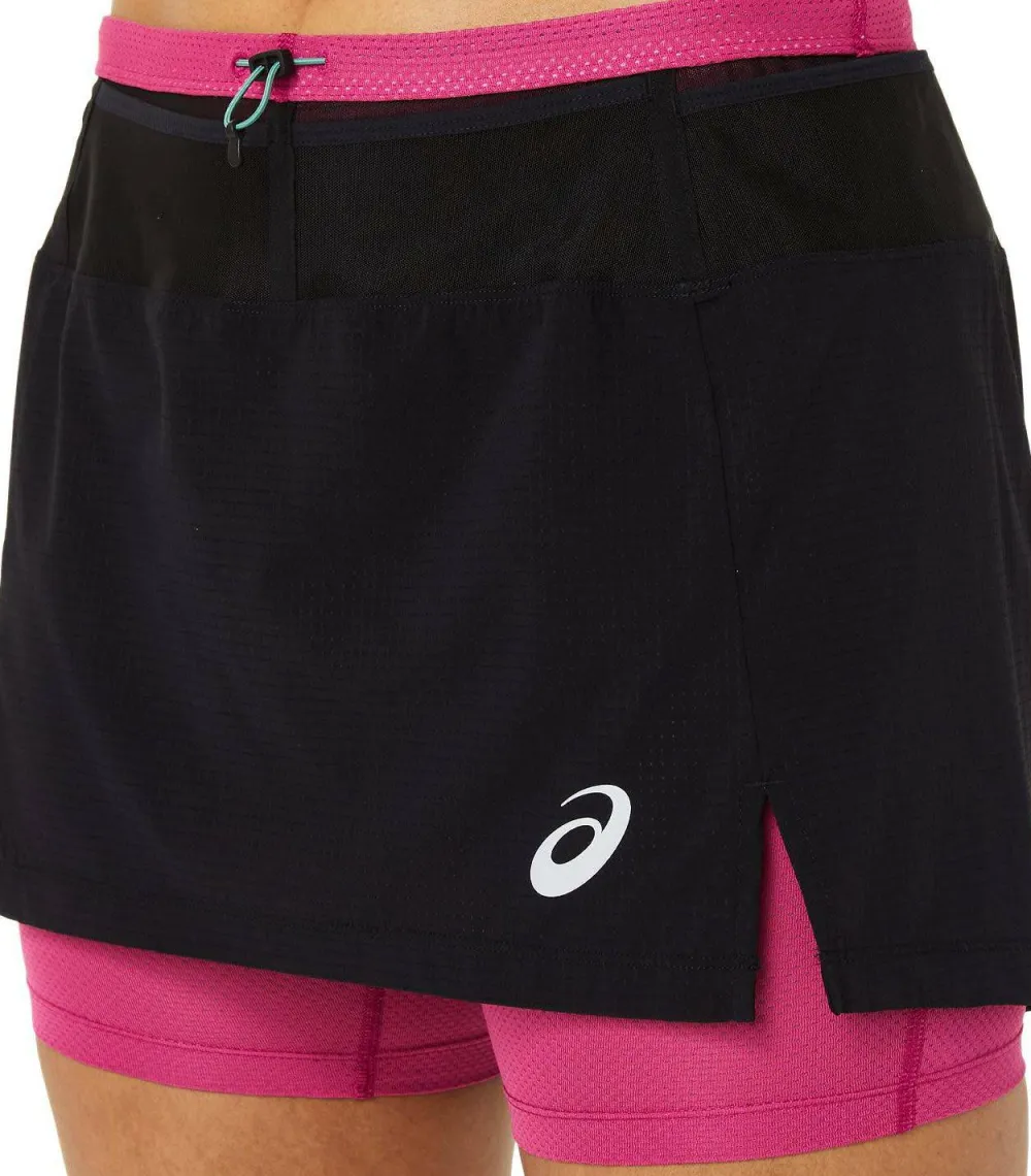 Best Asics Women's Fujitrail Skort PERFORMANCE BLACK/FUCHSIA RED