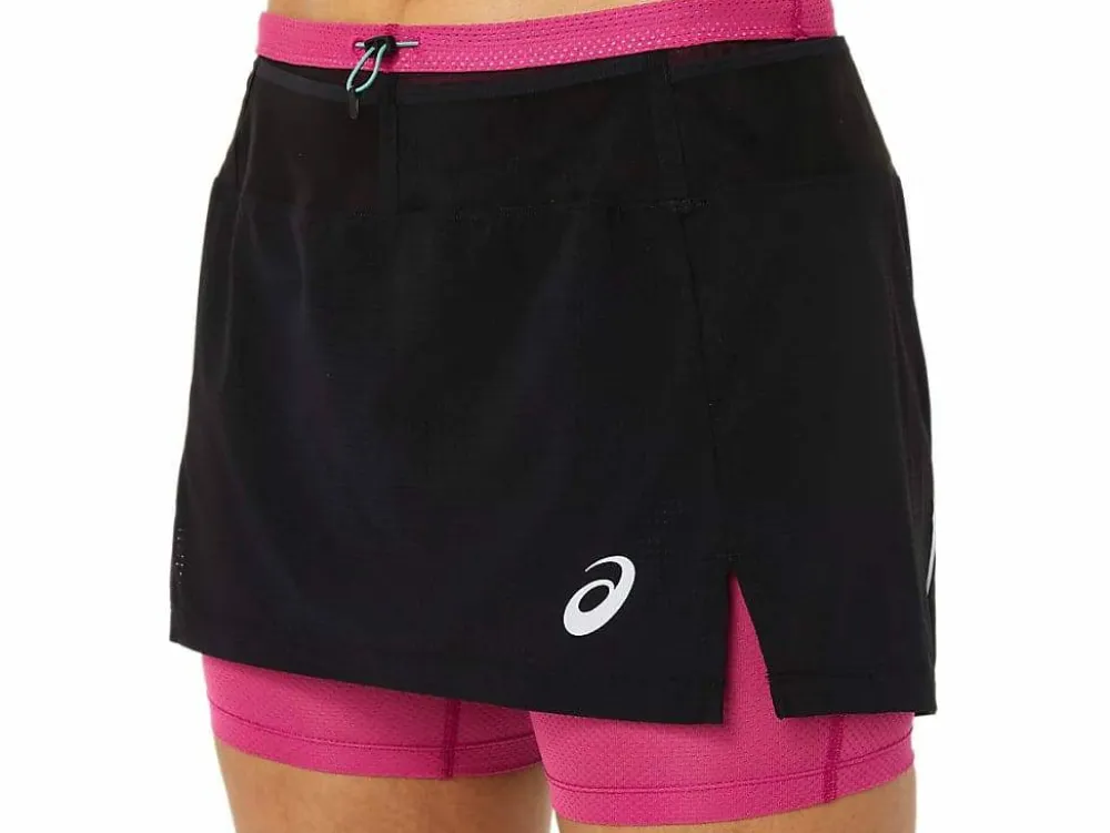 Best Asics Women's Fujitrail Skort PERFORMANCE BLACK/FUCHSIA RED