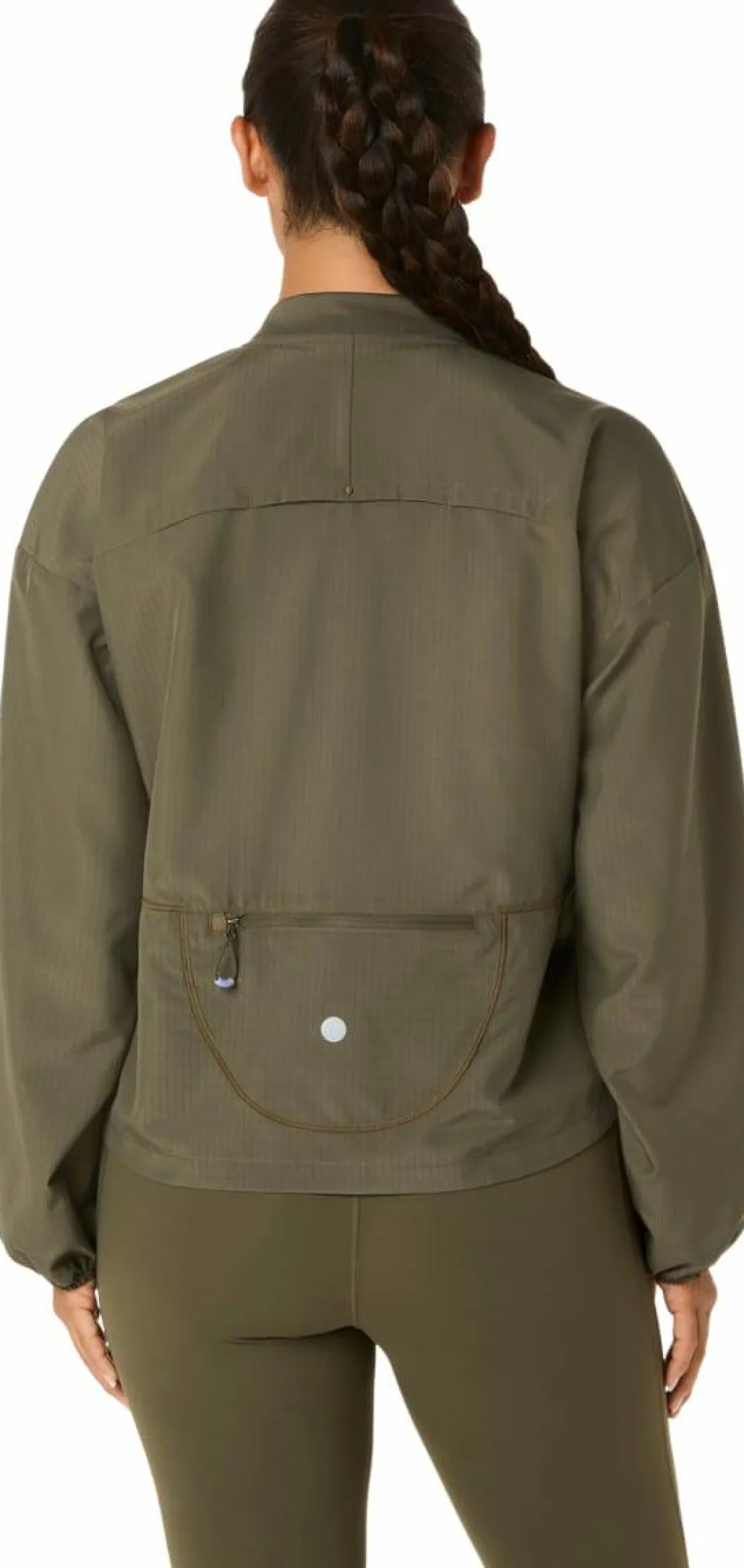 Discount Asics Women's Nagino Run Adjustable Jacket Dark Olive