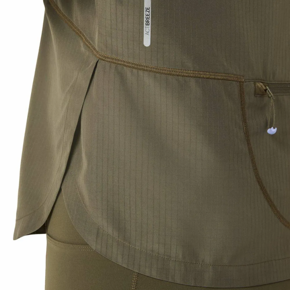 Discount Asics Women's Nagino Run Adjustable Jacket Dark Olive