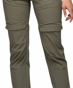 Bergans Women's Convertible Zip-Off Softshell Pants Green Mud