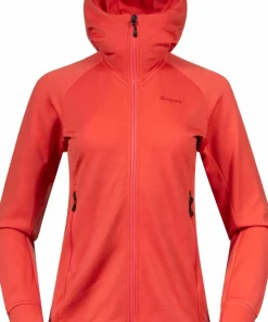Hot Bergans Women's Rabot Merino Tech Midlayer Hoodie Peachy Red