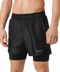 Outlet Björn Borg Men's Borg Running Shorts 2 In 1 Black Beauty