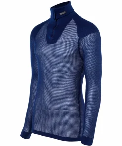 Outlet Brynje Unisex Super Thermo Zip Polo Shirt Navy