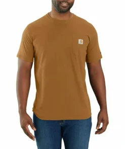 Best Carhartt Men's Force Relaxed Fit Midweight Short-Sleeve Pocket T-Shirt Brown Carhartt Brown