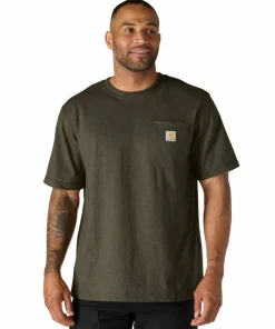 Carhartt Men's K87 Pocket Short Sleeve T-Shirt Burnished Logs Heather