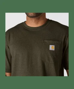 Carhartt Men's K87 Pocket Short Sleeve T-Shirt Burnished Logs Heather