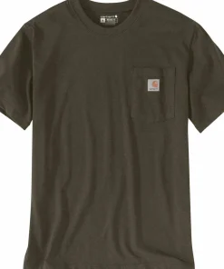 Carhartt Men's K87 Pocket Short Sleeve T-Shirt Burnished Logs Heather