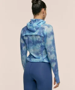 Hot Casall Women's Breeze Printed Running Jacket Breeze Blue Shadow