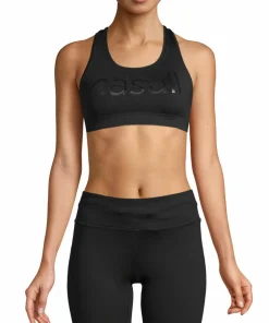 Sale Casall Women's Iconic Wool Sports Bra Black Logo