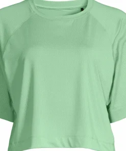 Best Casall Women's Laser Mesh Crop Tee Apple Crush