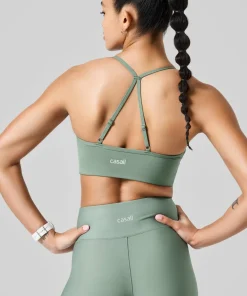 Discount Casall Women's Sleek Strappy Sports Bra Dusty Green
