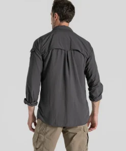 Hot Craghoppers Men's Nosilife Adventure Long Sleeved Shirt III Black Pepper