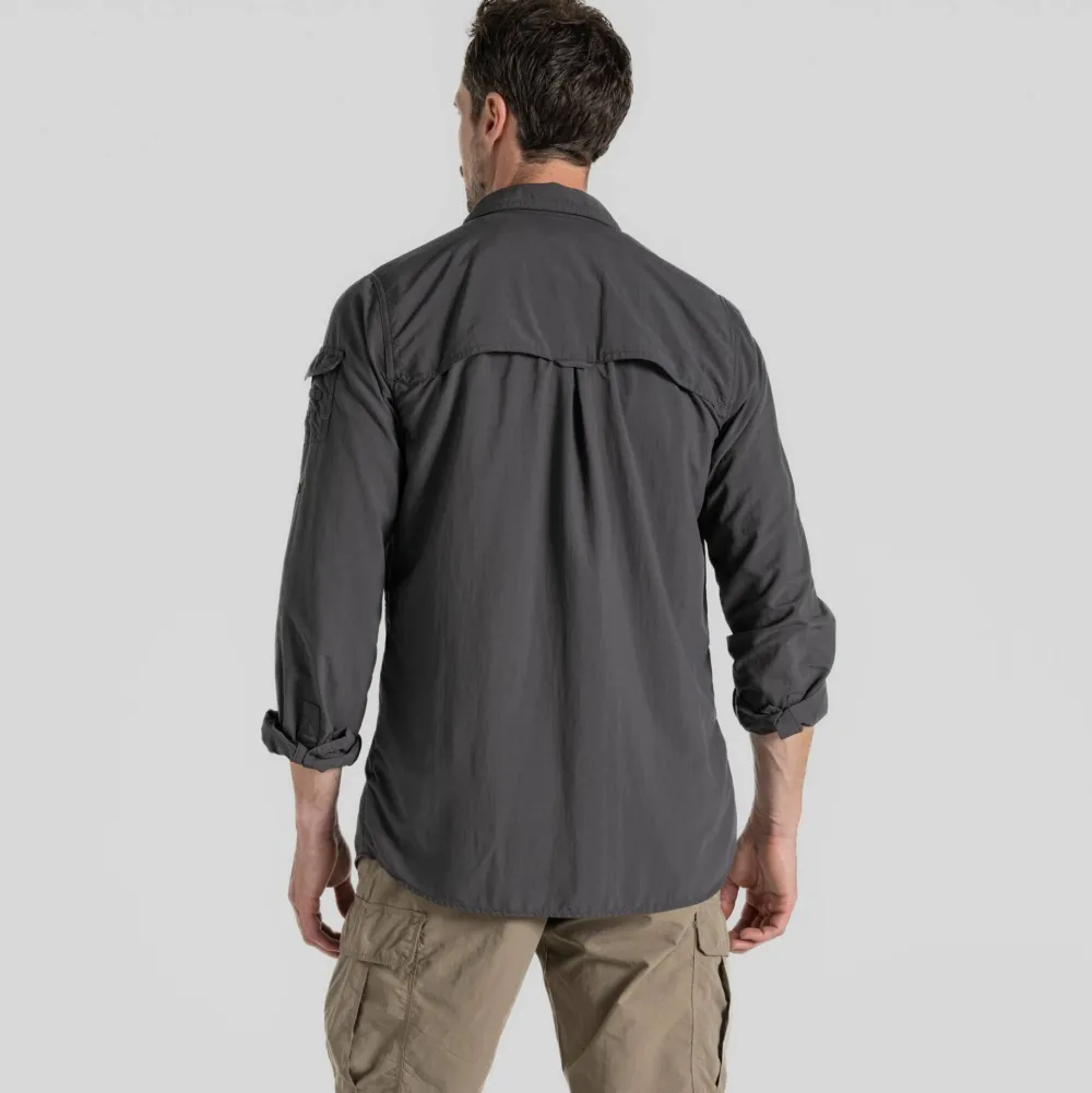 Hot Craghoppers Men's Nosilife Adventure Long Sleeved Shirt III Black Pepper