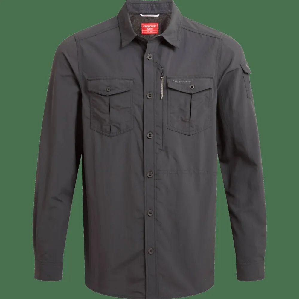 Hot Craghoppers Men's Nosilife Adventure Long Sleeved Shirt III Black Pepper