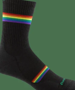 Best Darn Tough Men's Prism Micro Crew Lightweight Running Sock with Cushion Black