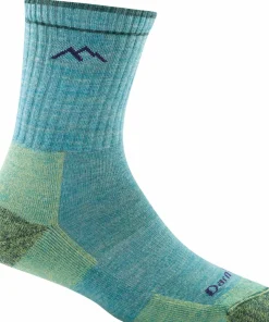 Outlet Darn Tough Women's Hiker Micro Crew Midweight Hiking Sock Cushion Aqua Heather Aqua Hetaher