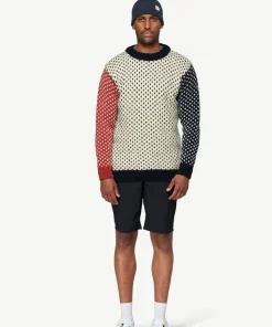 Devold Unisex Nordsjø Wool Sweater Offwhite/Navy/Marsala
