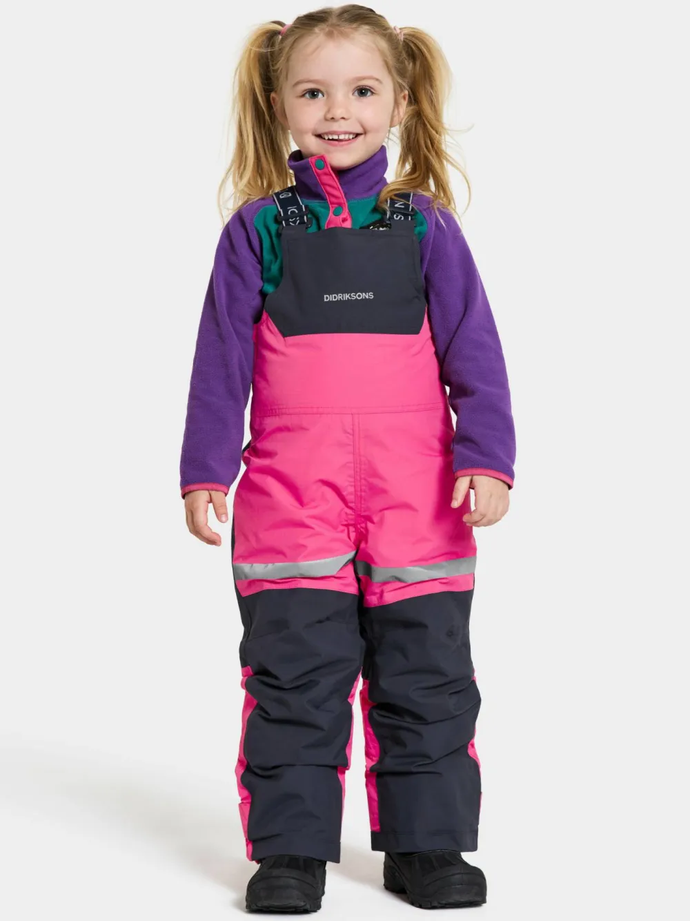 New Didriksons Kids' Bjärven Bib Pants True Pink