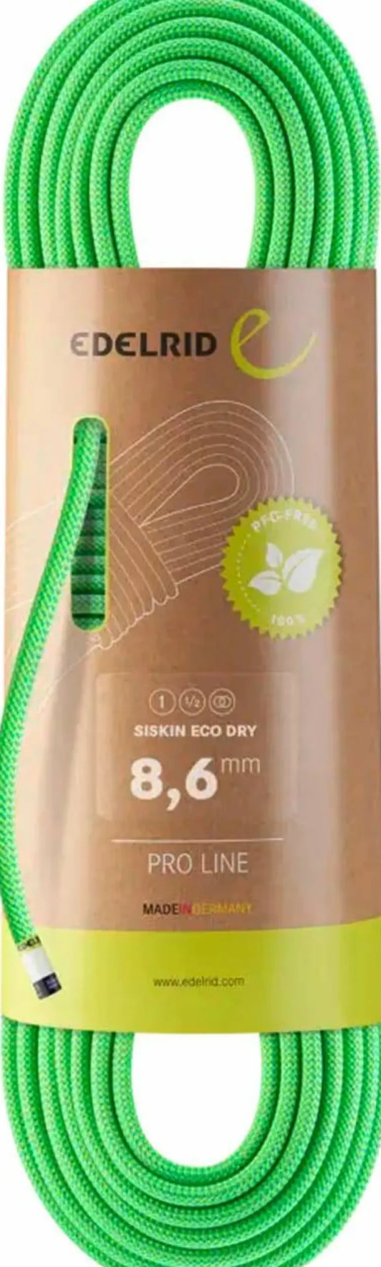 New Edelrid Siskin Eco Dry 8,6mm 60 M Neon Green