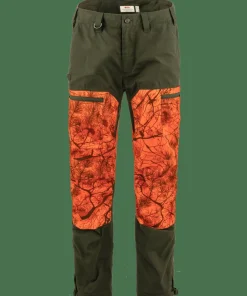 Best Fjällräven Men's Drev Hybrid Trousers Deep Forest-Orange Multi Camo