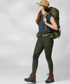 Clearance Fjällräven Women's Abisko Trekking Tights HD Deep Forest