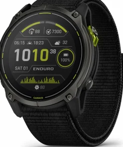 Best Garmin Enduro 3 Carbon Grey DLC Titanium/Black UltraFit Nylon Strap