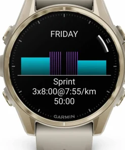 Sale Garmin Fenix 8 Amoled 43mm, Sapphire Soft Gold - Fog Grey/Sandstone Silicone Strap