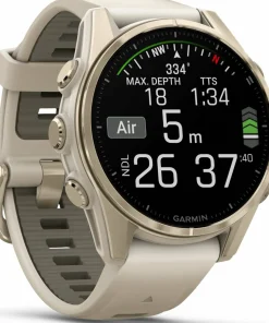 Sale Garmin Fenix 8 Amoled 43mm, Sapphire Soft Gold - Fog Grey/Sandstone Silicone Strap