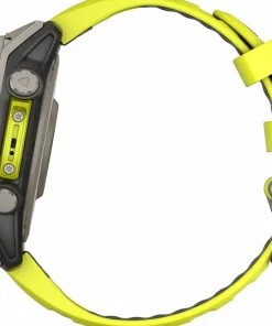 Best Garmin Fenix 8 Solar 47mm, Sapphire Solar Titanium - Amp Yellow/Graphite Silicone Strap