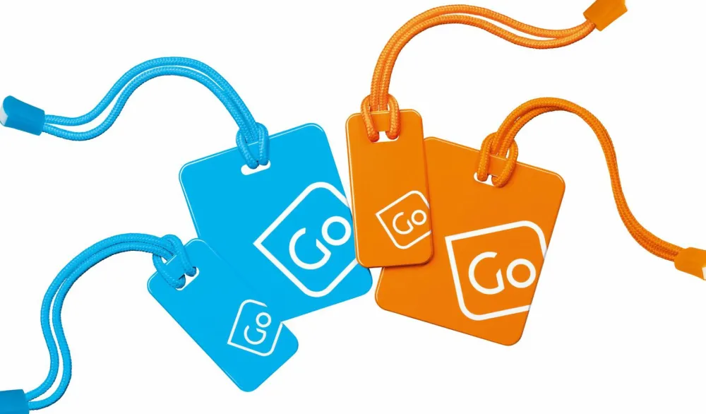 Clearance Go Travel Luggage Tags Family Pack Blue/Orange
