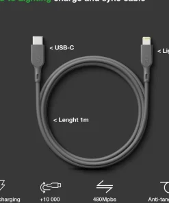 Discount GP Batterier GP Essential Cable USB-C To Lightning 1m Grey