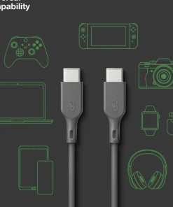 New GP Batterier GP Essential Cable USB-C To USB-C 2m 100w Grey