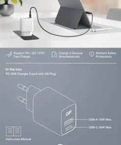 Best GP Batterier USB Wall Charger PD 30W White