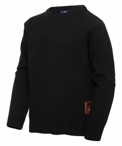 Clearance Gridarmor Kids' Snøkrystall Solid Round Neck Ullgenser Black Beauty