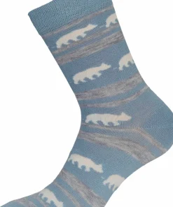 Online Gridarmor Striped Bear Merino Socks Blue Shadow