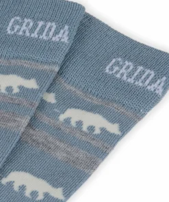 Online Gridarmor Striped Bear Merino Socks Blue Shadow